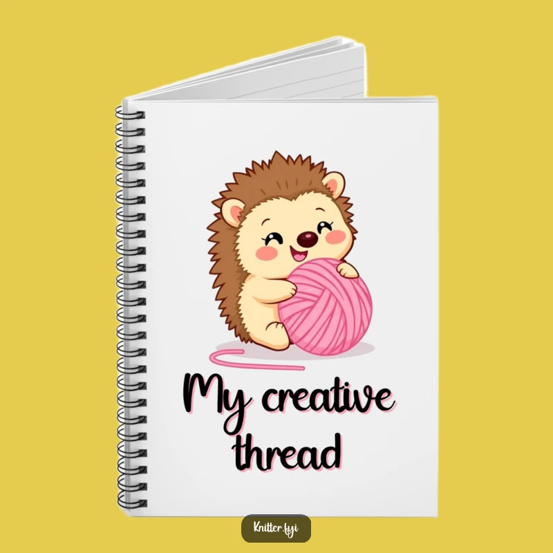 Funny Hedgehog Yarn Notebook - Critter Craft Journal, Creative Funny Gift!