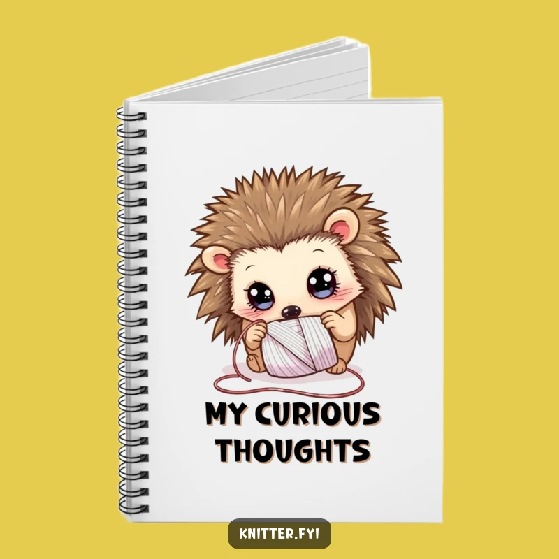 Funny Hedgehog Thread Notebook: Curious Critter with Shimmering Spool, Perfect Funny Gift for Notes