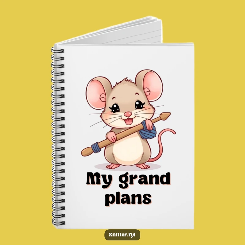 Funny Mouse Knitting Notebook: Determined Rodent Journal, Perfect Crafty Funny Gift