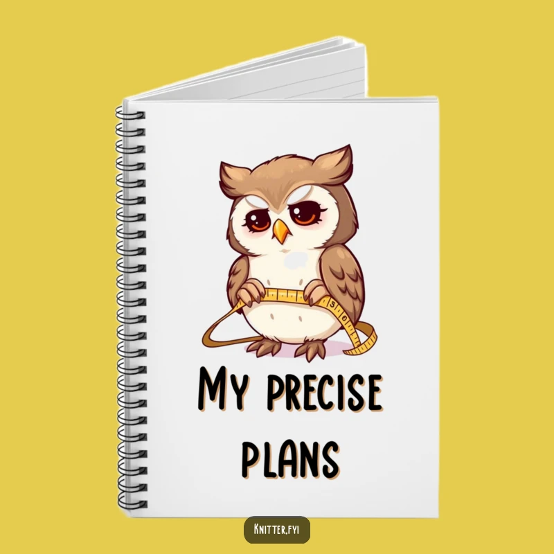 Funny Owl Measuring Fabric Notebook - Journal Sewer Gift
