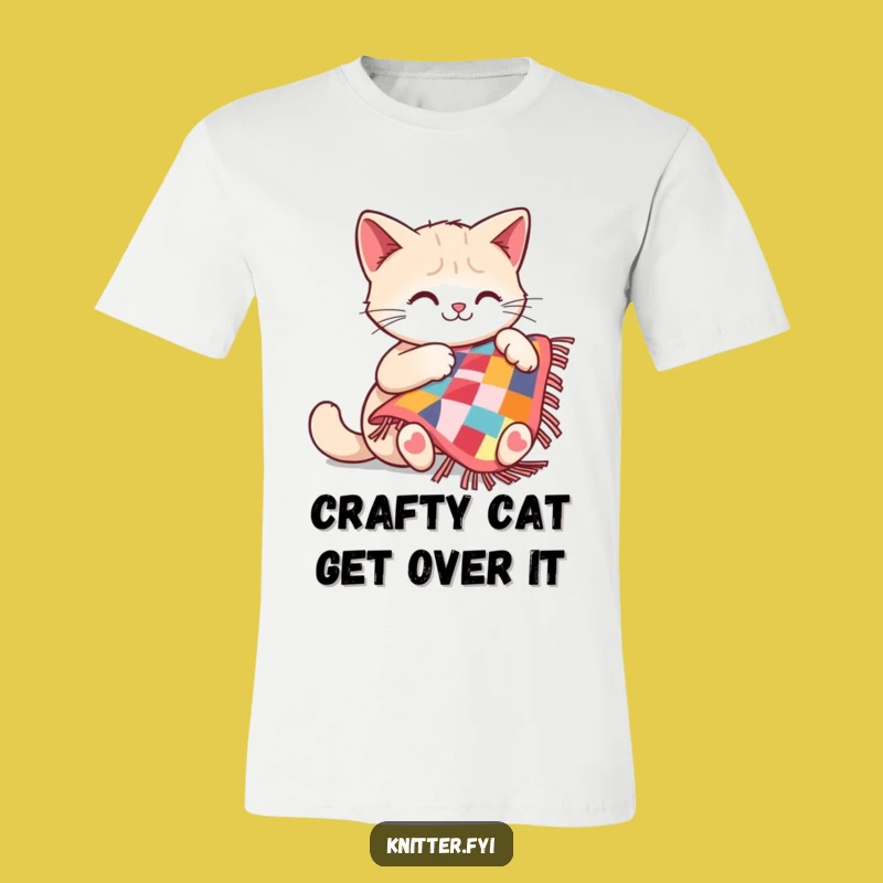 Funny Cat Sewing T-Shirt: Cute Crafter Cat Wearing a Smile, Best Funny Gift