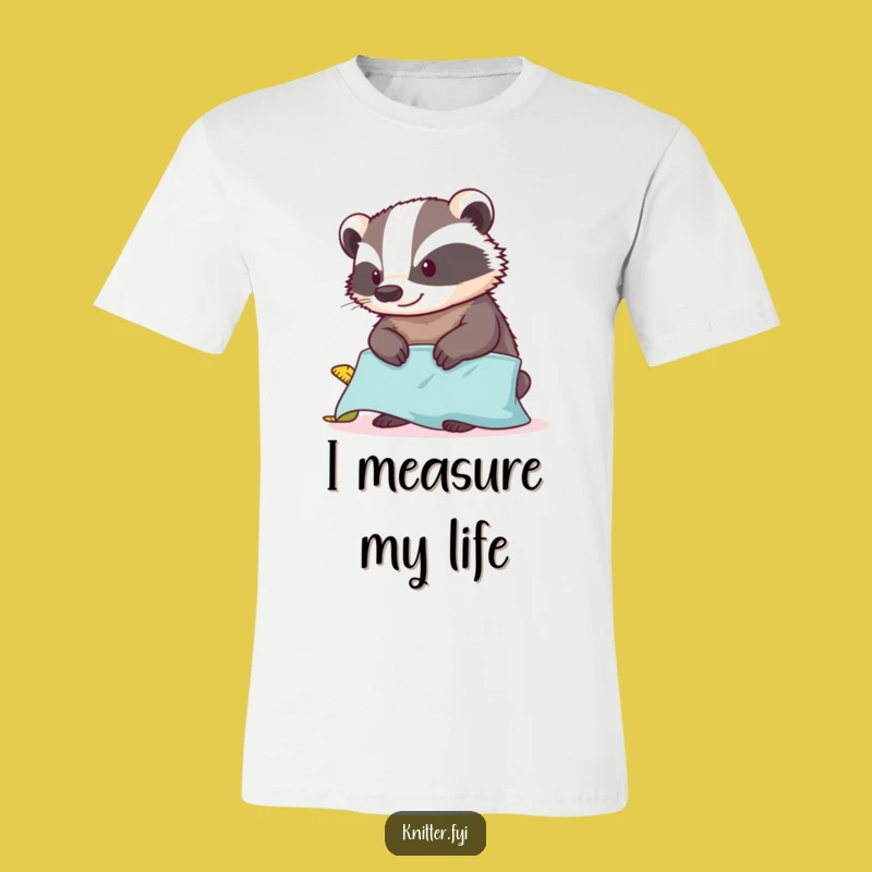Funny Badger Measuring T-Shirt - Hilarious Gift for Sewists and Crafters
