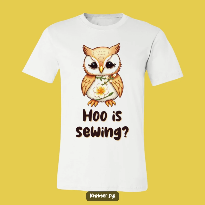 Funny Owl T-Shirt: Focused Embroiderer, Hilarious Craft Gift Tee