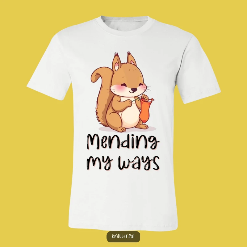 Funny Squirrel Mending T-Shirt - Hilarious Fixer's Apparel Gift