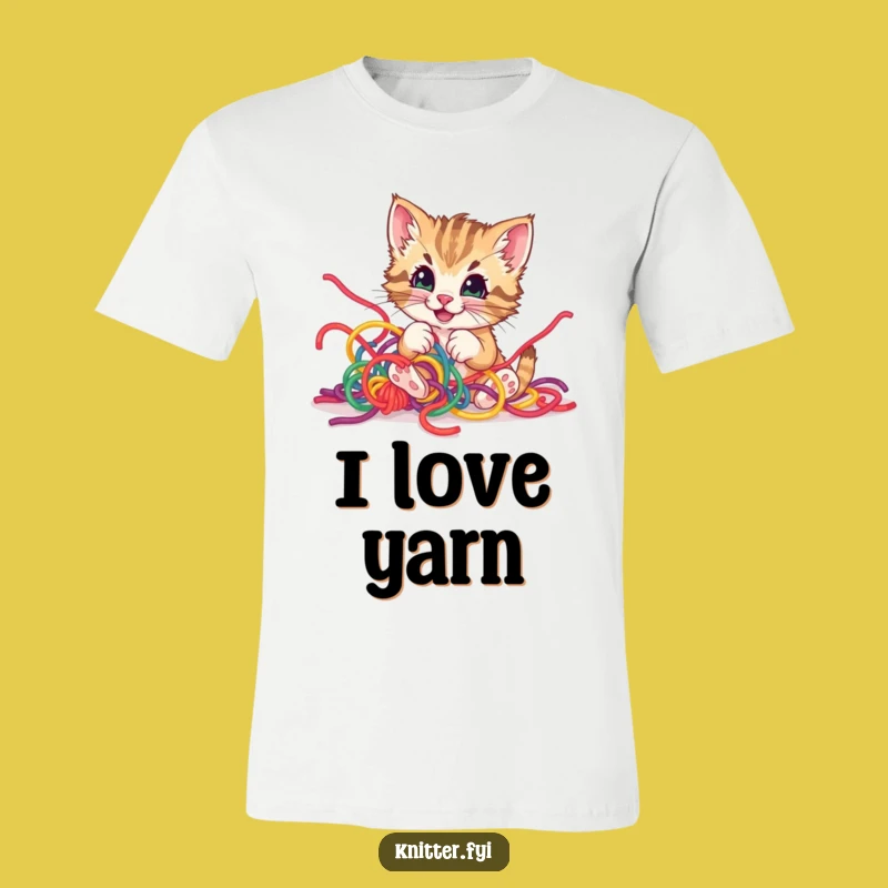 Funny Kitten Yarn T-Shirt - Hilarious Pet Apparel Gift for Cat Lovers