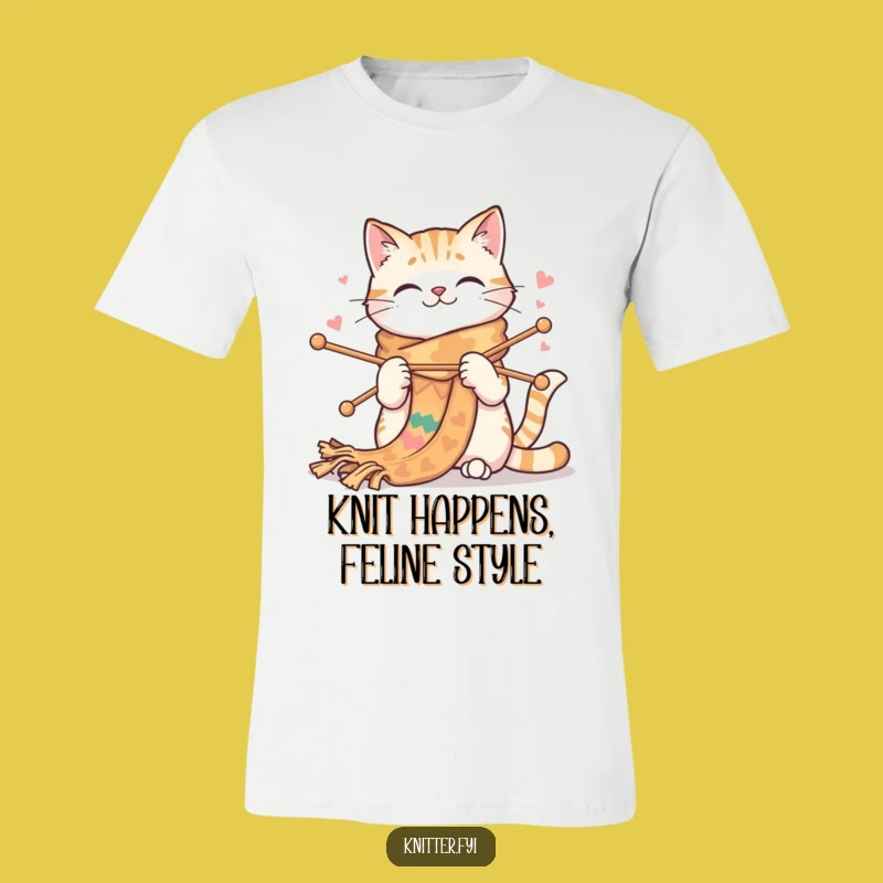 Funny Cat Knitting T-Shirt - Unleash Your Inner Crafter with This Hilarious Feline Design