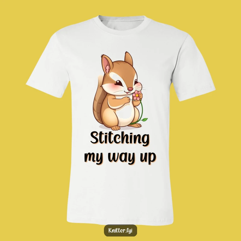 Funny Squirrel Stitching T-Shirt: A Hilarious Gift for Crafty Friends and Nature Enthusiasts