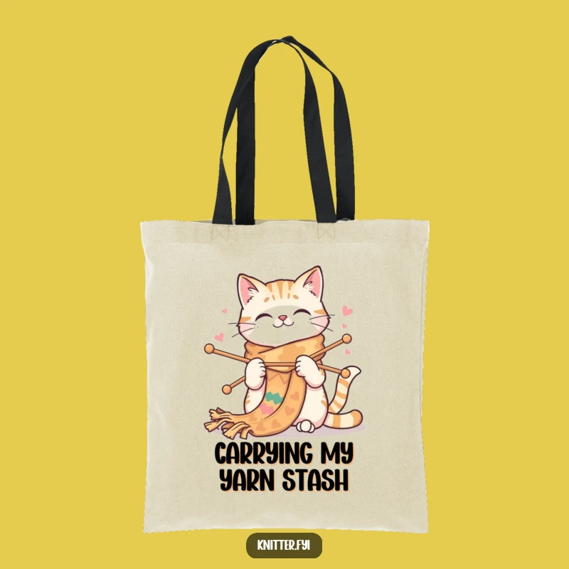 Funny Cat Knitting Tote Bag - Carry Your Crafts in This Hilarious Feline Fashion Accessory