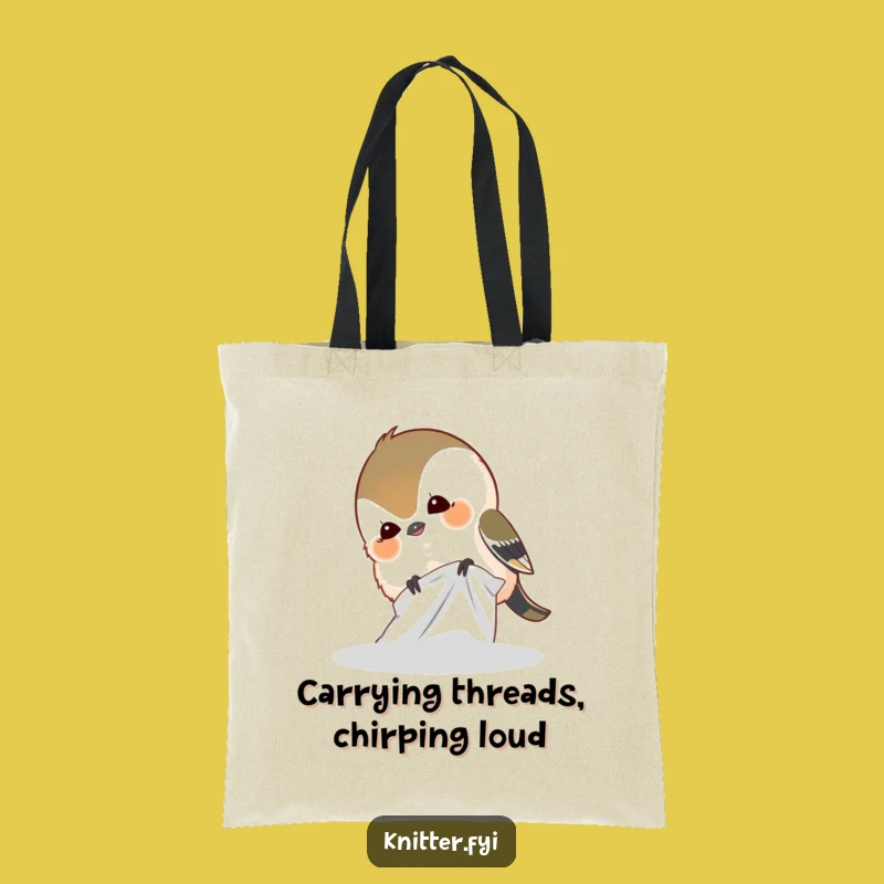 Funny Giggling Chickadee Tote Bag - Humorous Bird Design Accessory