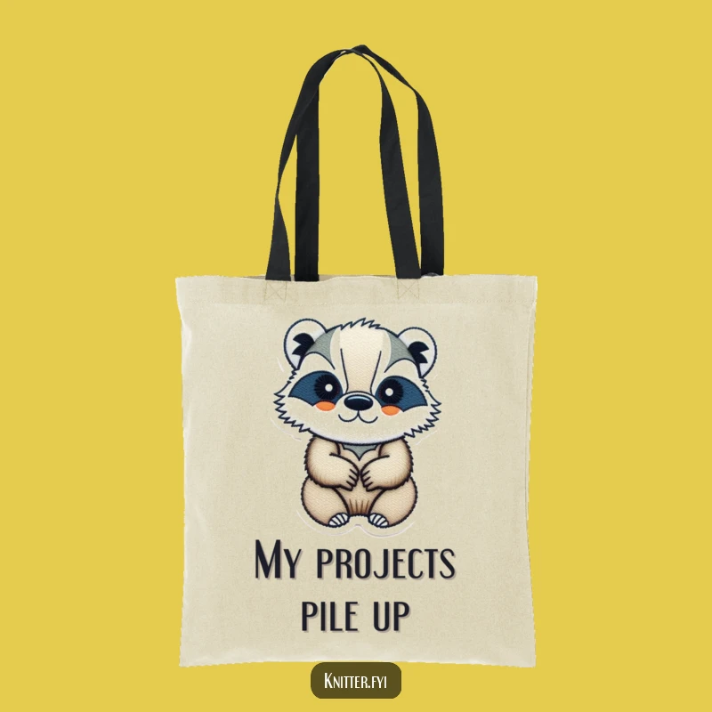 Funny Badger Embroidery Tote Bag: Hilarious Badger Bag for Supplies