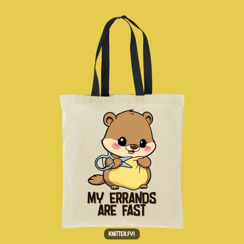 Funny Beaver Sewing Tote Bag: Hilarious Beaver Bag for Supplies