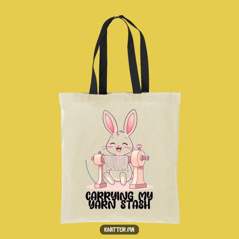 Funny Bunny Knitting Tote Bag: Carry Your Yarn in Style