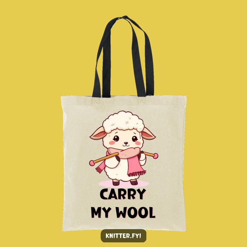 Funny Sheep Knitting Tote Bag - Hilarious & Practical Craft Bag